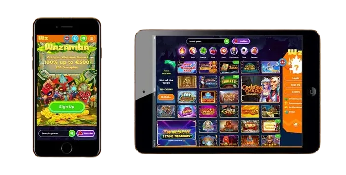 Capture d'écran de l'app Wazamba Casino